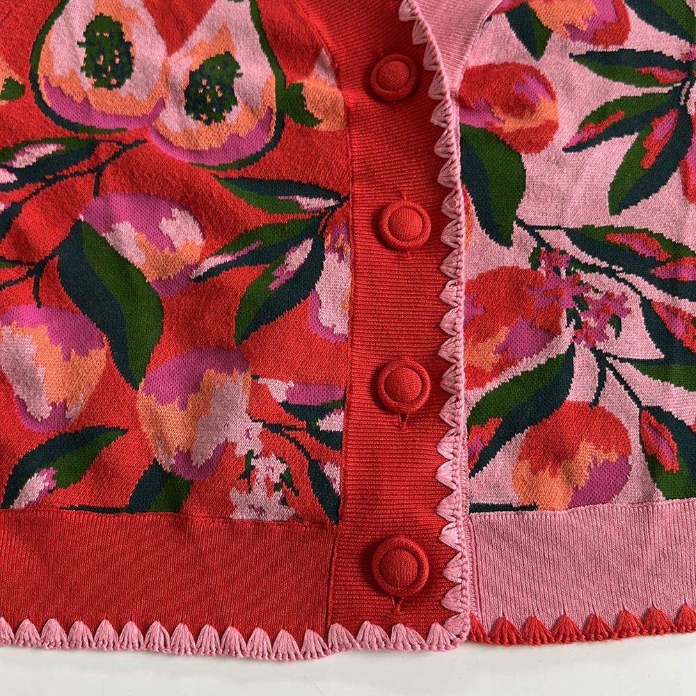 Farm Rio mixed papaya, knit cardigan XL Amaya papaya love Island - Picture 6 of 14